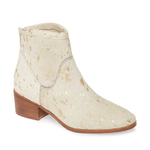 Coconuts by Matisse Shoes - NWT Matisse Gold Spot Cowhair Slow Down Booties